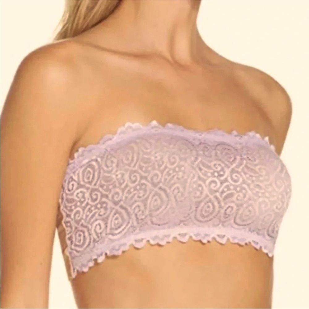 NWOT Free People Seamless & Lace Bandeau Bra Wear 2 Ways Blush Pink XS/S
